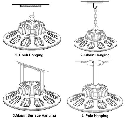 5 Years Warranty 200 Watt 400w Ufo High Bay Light 50000 Hours Lifespan 4000k