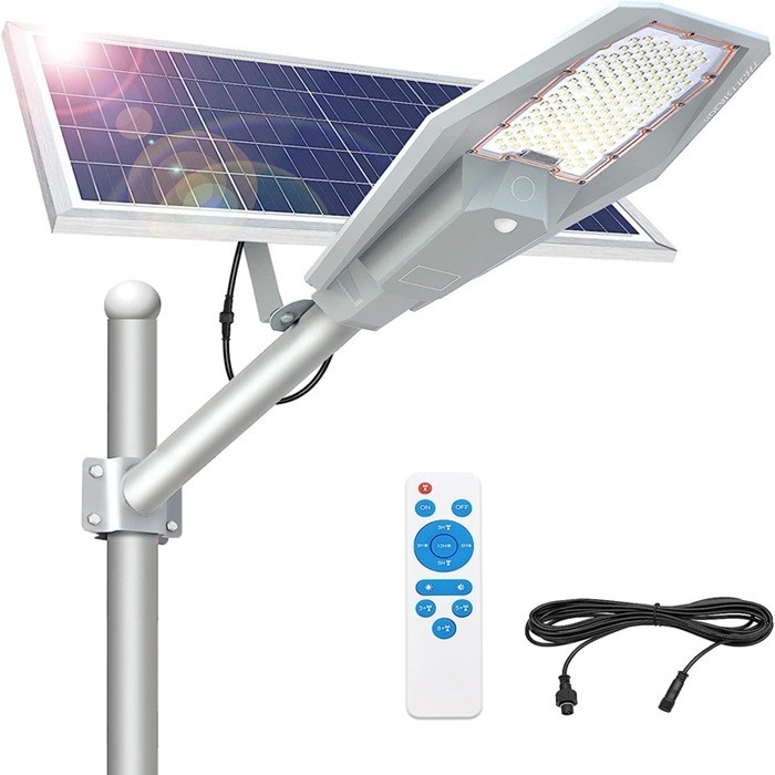 2000 Lumens Solar Powered Street Lights Aluminum Alloy -20℃-60℃ For Parking Lot