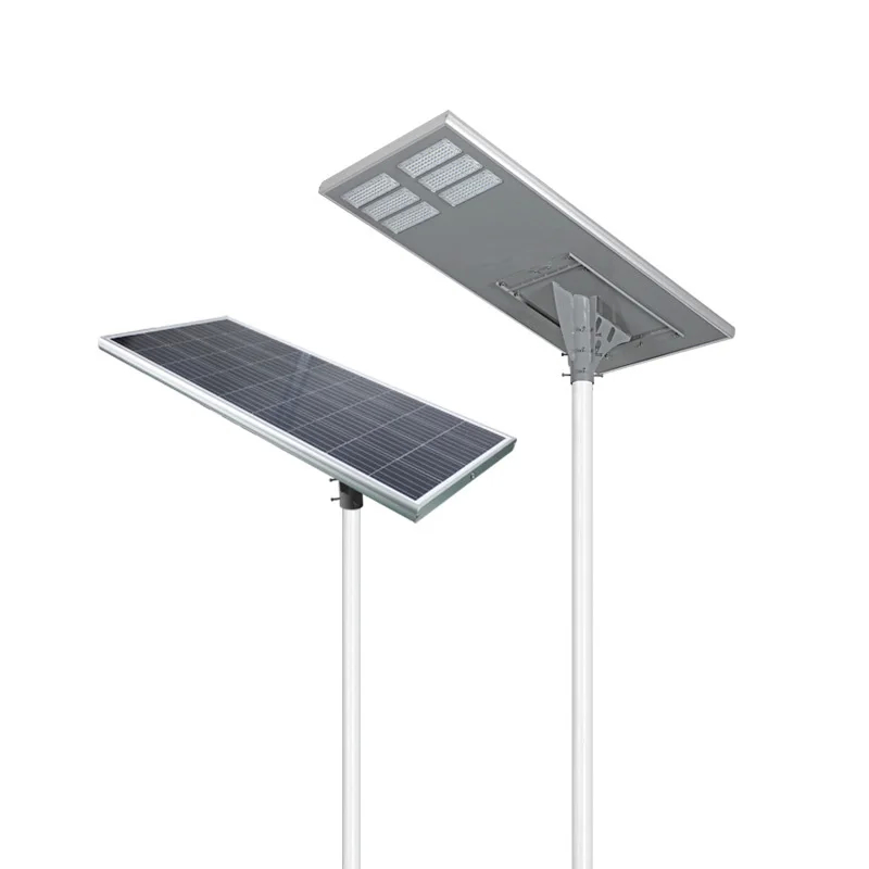 Light post 30-200W Solar Panel Street Light with Lithium Battery All-in-one Design